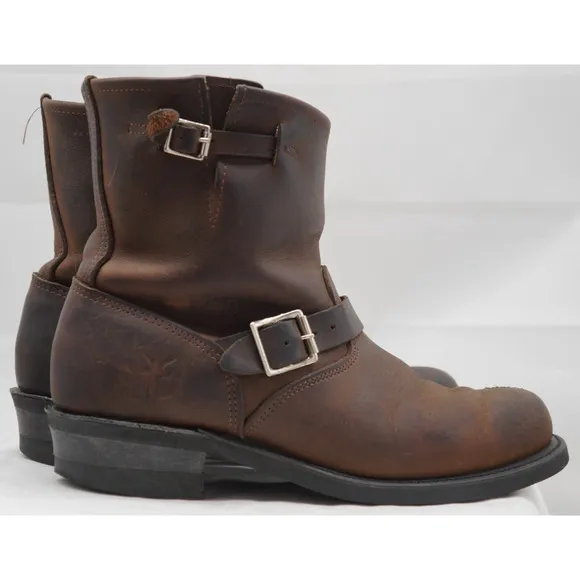Frye Engineer Moto Boots Made In The USA Brown men's 9.5 M