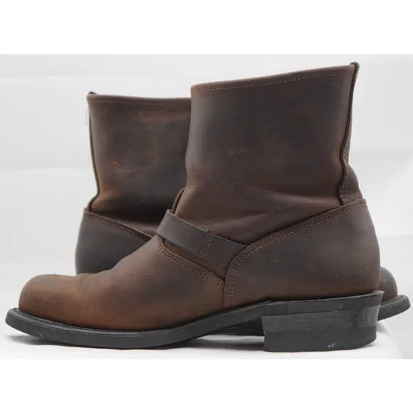 Frye Engineer Moto Boots Made In The USA Brown men's 9.5 M