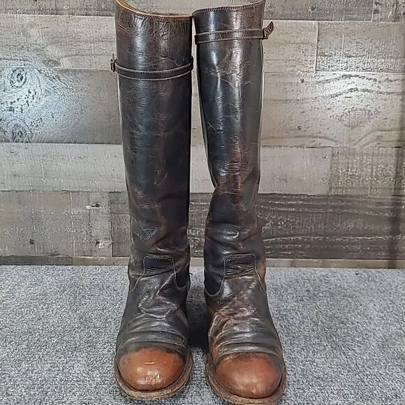 Frye Fey Dark Brown Equestrian Riding‎ Leather Knee High Boots 76125  Women 9.5B