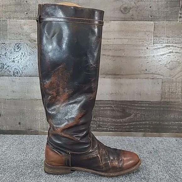 Frye Fey Dark Brown Equestrian Riding‎ Leather Knee High Boots 76125  Women 9.5B