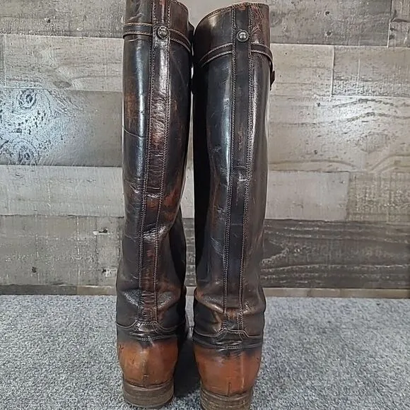 Frye Fey Dark Brown Equestrian Riding‎ Leather Knee High Boots 76125  Women 9.5B