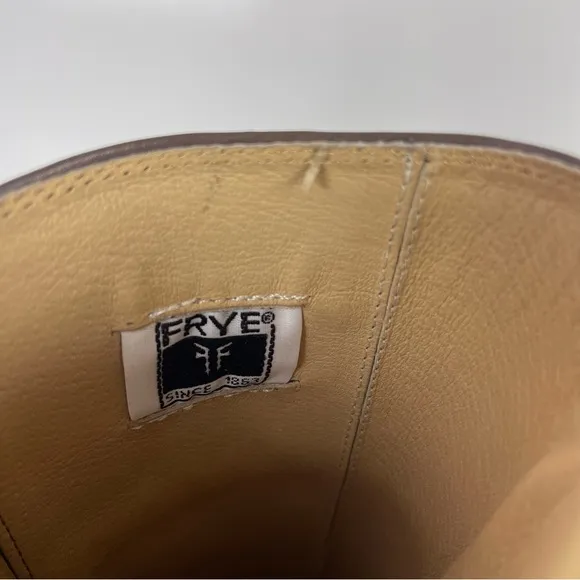 FRYE Jayden Button Tall Riding Boots Brown Leather Women's Size 8.5B