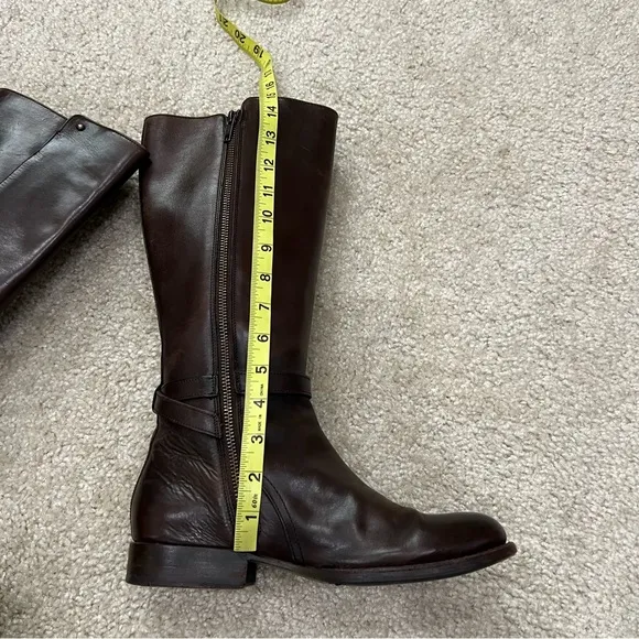 Frye Jordan Strap Tall Leather Riding Boots Brown Women’s Size 7.5 B Knee High