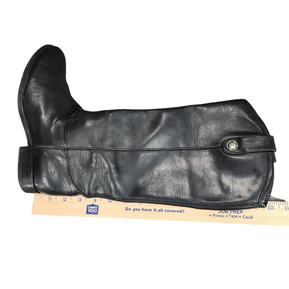 Frye Knee High Riding Boots sz 7B Women Melissa Button Black Leather Equestrian