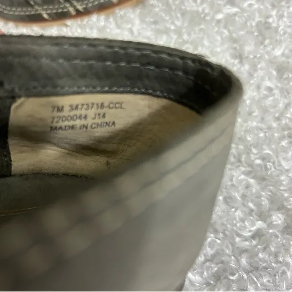 Frye Ladies Size 7 Gray Suede Buckle loafers