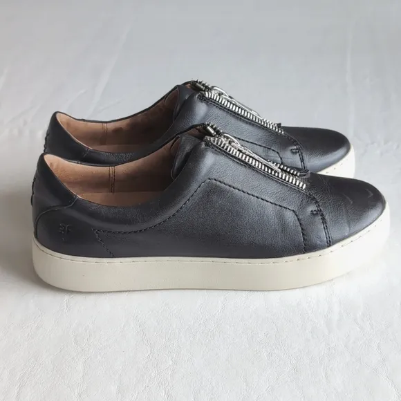 FRYE Lena Zip Slip On Leather Low Sneakers Women's Size 8.5