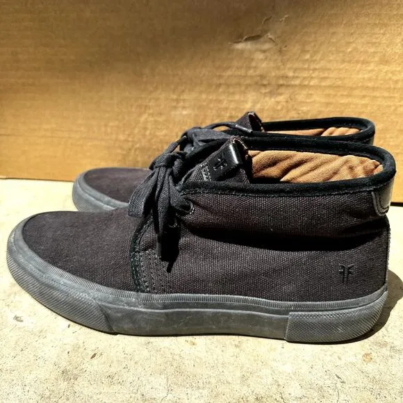 Frye Ludlow Chukka High Top Sneakers Lace Up Round Toe Versatile Casual Black 9