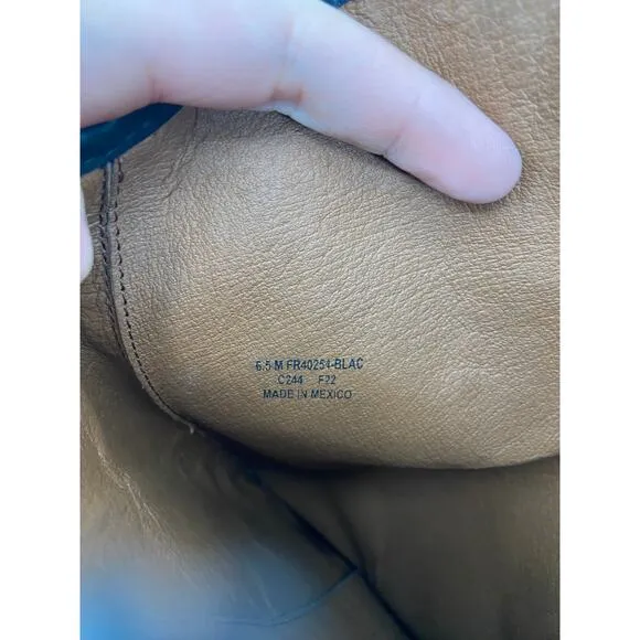Frye Marissa Medallion Black Leather Riding Boots 6.5 M