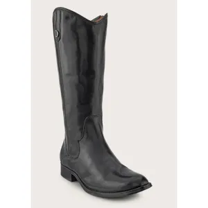 Frye Marissa Medallion Black Leather Riding Boots 6.5 M