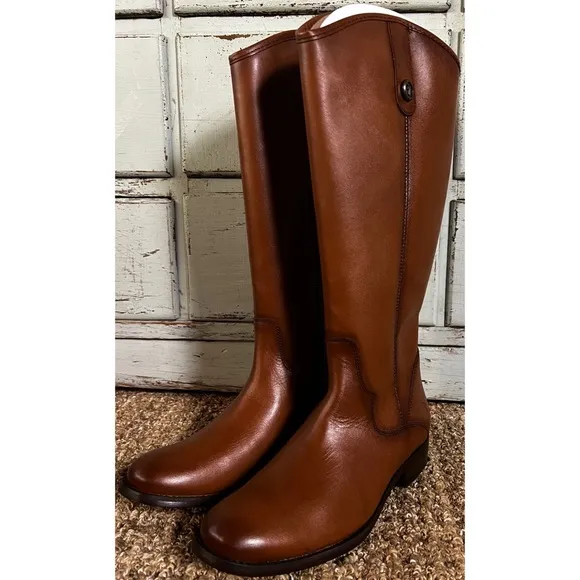 Frye Marissa Medallion Cognac Boots 6