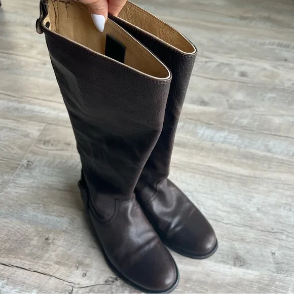 FRYE Melissa Brown Leather Knee High Riding Boots 76430