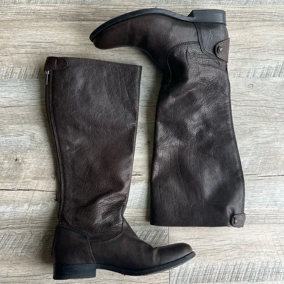 FRYE Melissa Brown Leather Knee High Riding Boots 76430