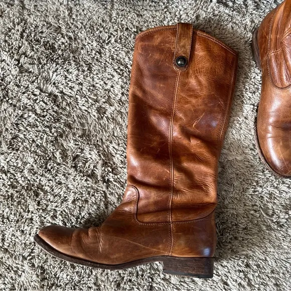 Frye Melissa Button 2 Riding Brown Boots