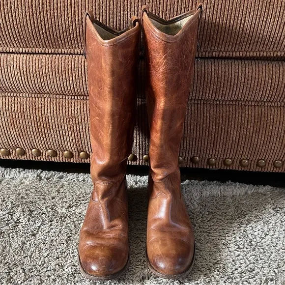 Frye Melissa Button 2 Riding Brown Boots