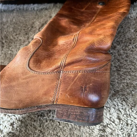 Frye Melissa Button 2 Riding Brown Boots