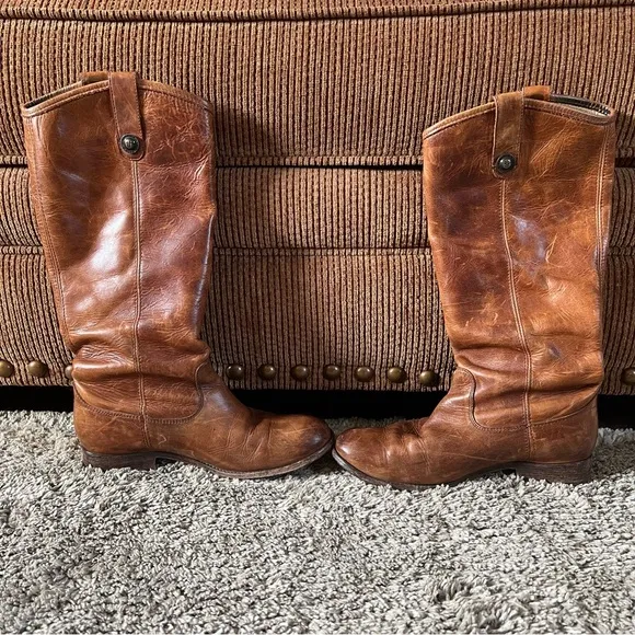 Frye Melissa Button 2 Riding Brown Boots
