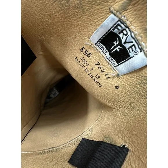 Frye Melissa Button Back Zip Leather Riding Boots in Brown Size US 8.5B 19565