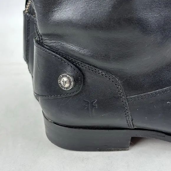 Frye Melissa Button Back Zip Riding Boots Womens 8 Black Extended Calf 3476431