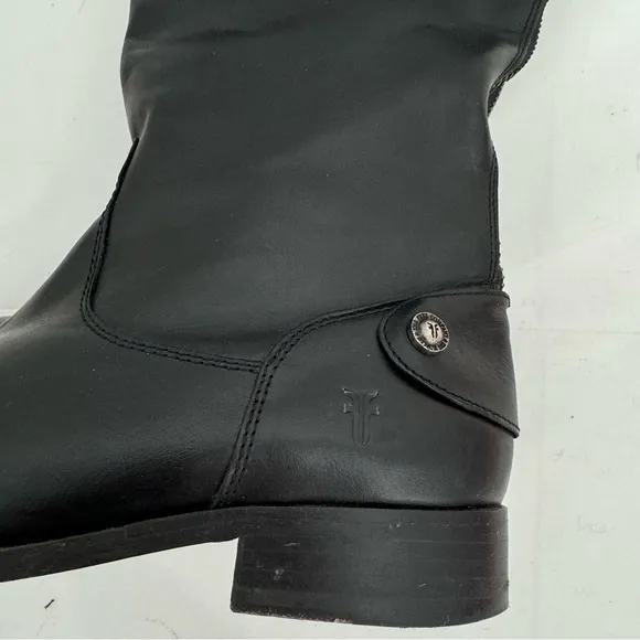 Frye Melissa Button Back Zipper Boots Size 8.5B Leather Equestrian Riding Biker