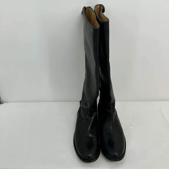Frye Melissa Button Back Zipper Boots Size 8.5B Leather Equestrian Riding Biker