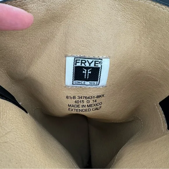 Frye Melissa Button Back Zipper Boots Size 8.5B Leather Equestrian Riding Biker