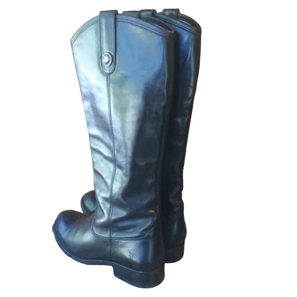 Frye Melissa Button Black Women’s Riding Boots Size 6