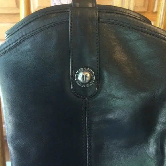 Frye Melissa Button Black Women’s Riding Boots Size 6