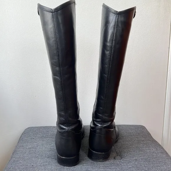 Frye Melissa Button Riding Boots in Black Size 8.5