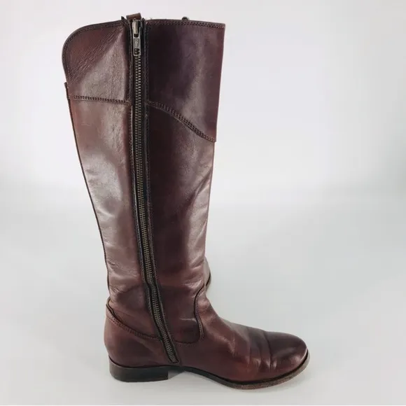 Frye Melissa Button Tall Leather Riding Boots Brown Size 7