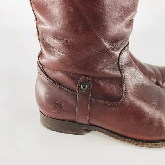 Frye Melissa Button Tall Leather Riding Boots Brown Size 7