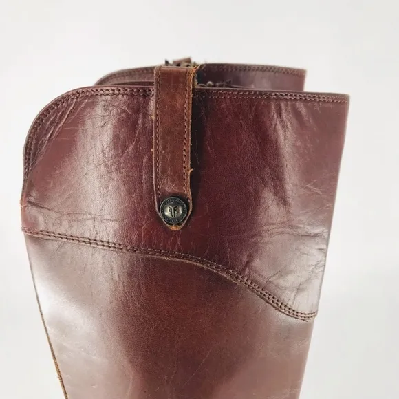 Frye Melissa Button Tall Leather Riding Boots Brown Size 7