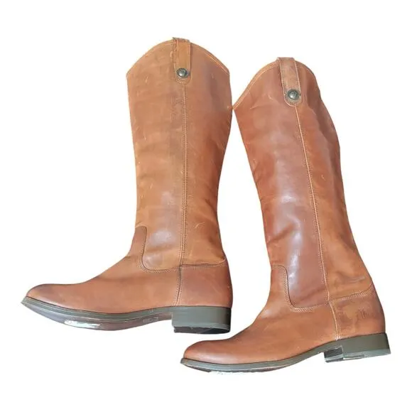 Frye Melissa Button Women's Brown Leather Riding Boots NWT