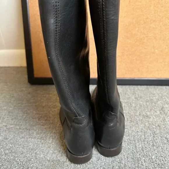 Frye Melissa Emblem Tall Horseback Riding Western Leather Boots Size 6 B