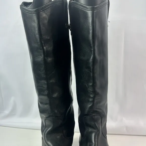 Frye Melissa Knee high Black Leather Button Women’s Riding Boots