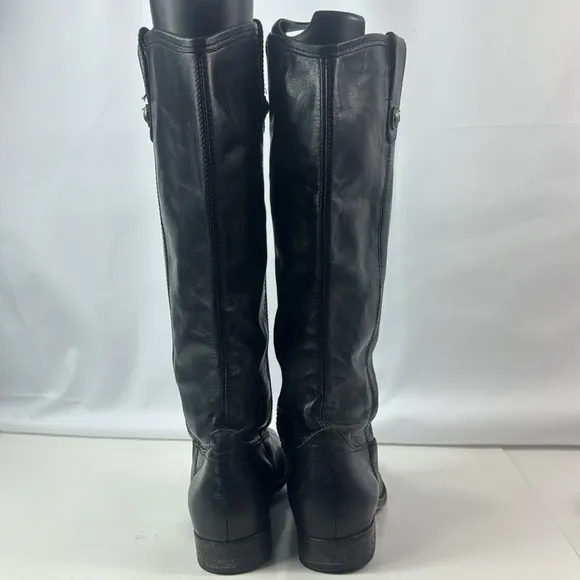 Frye Melissa Knee high Black Leather Button Women’s Riding Boots