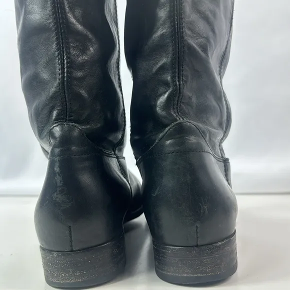 Frye Melissa Knee high Black Leather Button Women’s Riding Boots