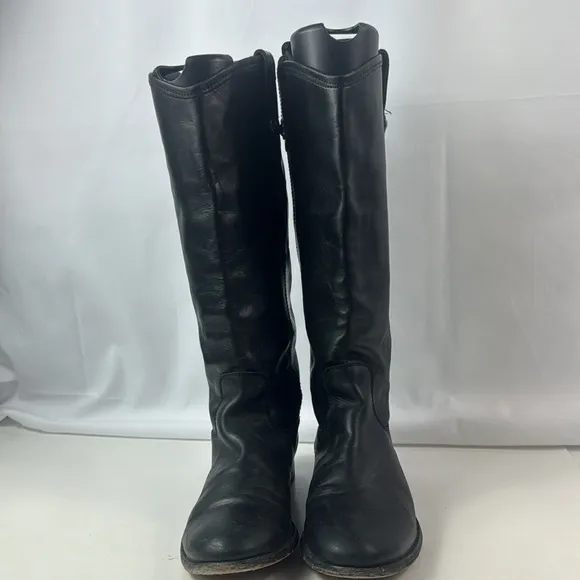 Frye Melissa Knee high Black Leather Button Women’s Riding Boots