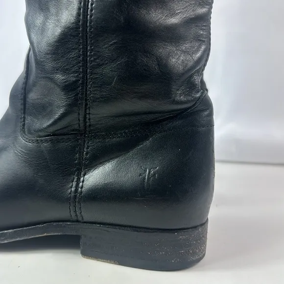 Frye Melissa Knee high Black Leather Button Women’s Riding Boots