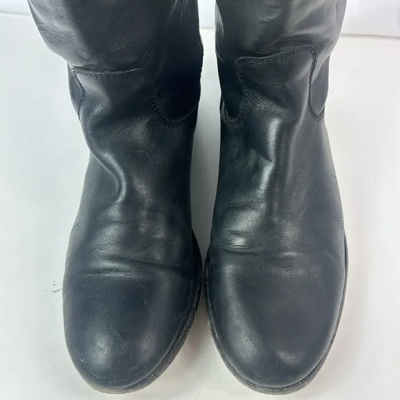 Frye Melissa Knee high Black Leather Button Women’s Riding Boots