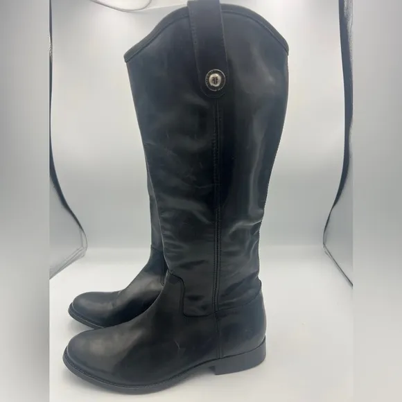 Frye Melissa Leather Riding Boots WMN Size 8 Black Equestrian Side Zipper NEW
