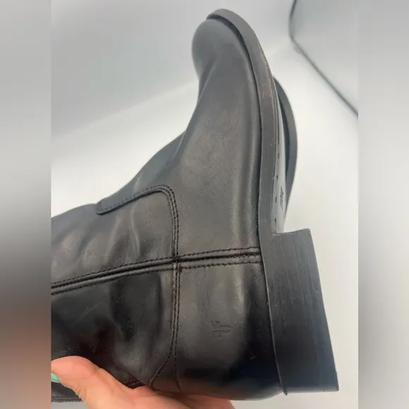 Frye Melissa Leather Riding Boots WMN Size 8 Black Equestrian Side Zipper NEW