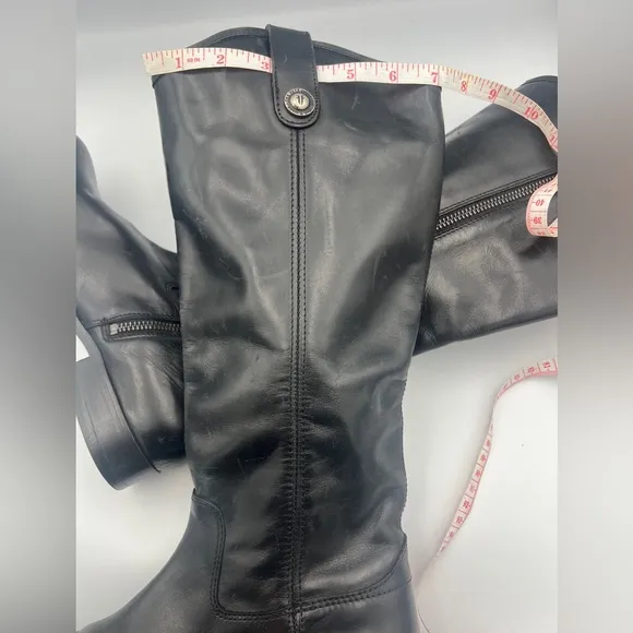 Frye Melissa Leather Riding Boots WMN Size 8 Black Equestrian Side Zipper NEW