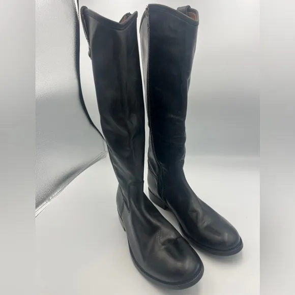 Frye Melissa Leather Riding Boots WMN Size 8 Black Equestrian Side Zipper NEW