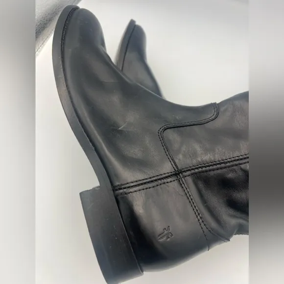 Frye Melissa Leather Riding Boots WMN Size 8 Black Equestrian Side Zipper NEW