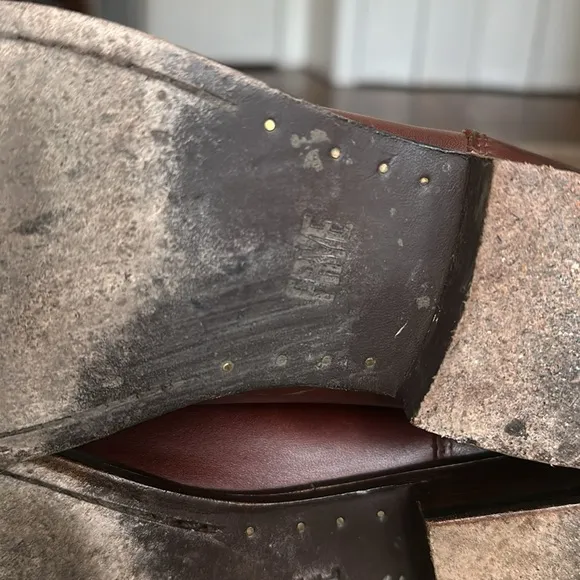 FRYE Melissa Stud Equestrian Tall  Riding Boots Boots Cognac Brown Leather