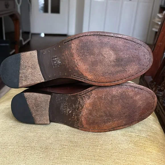 FRYE Melissa Stud Equestrian Tall Riding Boots Cognac Brown Leather 8.5M