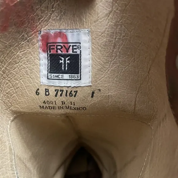 Frye Melissa Tab Red Brown Leather Tall Knee High Riding Boots Women's 6