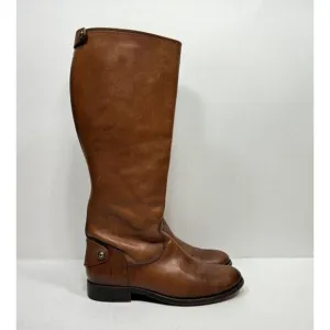 Frye Melissa Button Back Zip Riding Boots Leather Brown Women’s Size 6 B