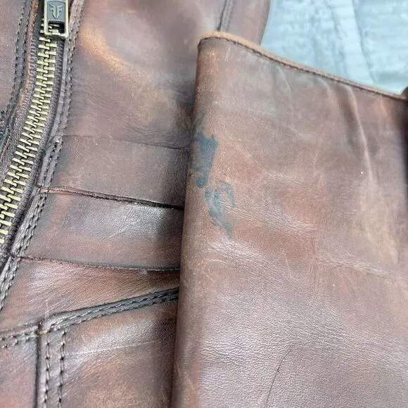 Frye Mellisa Women's Size 7.5  Riding  Brown Leather Knotted Tall Boots