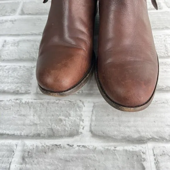 Frye Mellisa Women's Size 7.5  Riding  Brown Leather Knotted Tall Boots